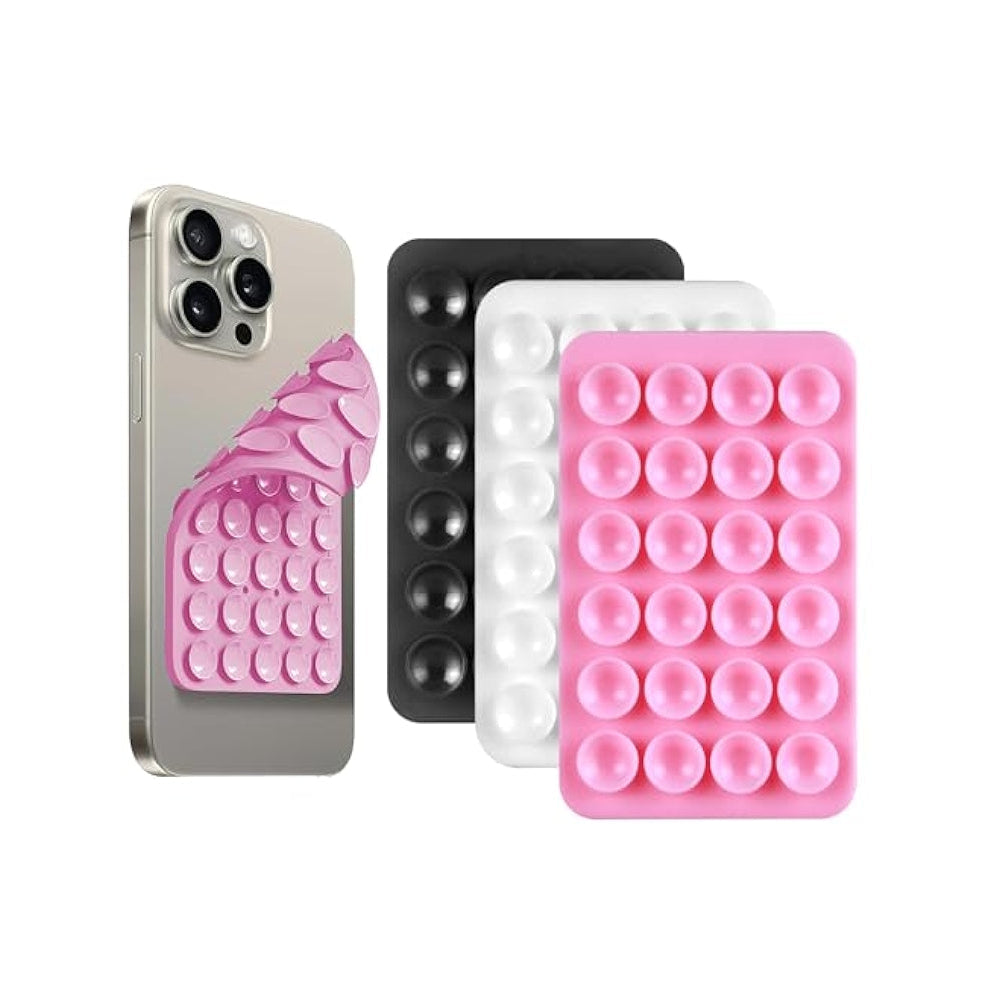 double side sticky suction cup (black, white, pink)