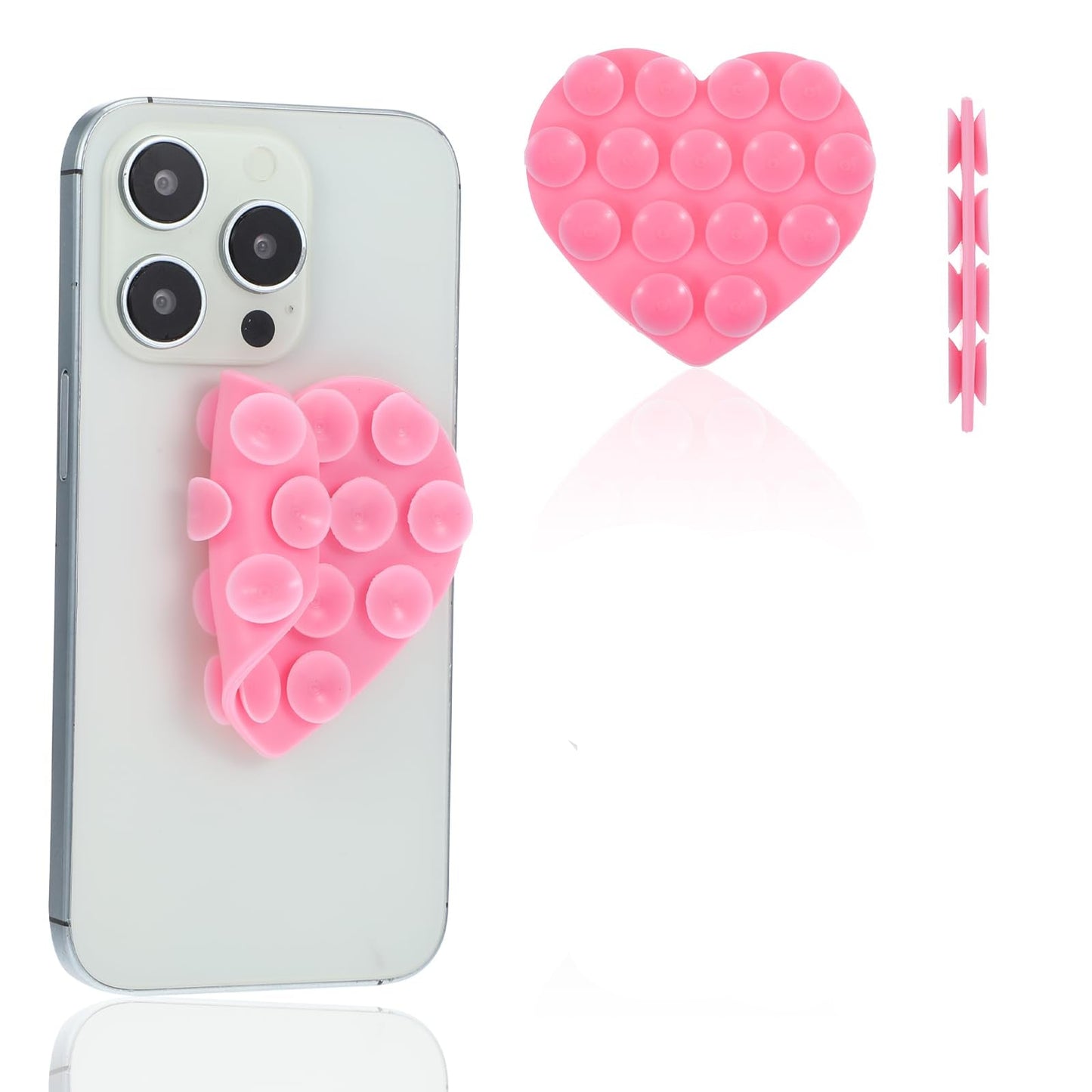 pink heart sticky suction cup (double side)