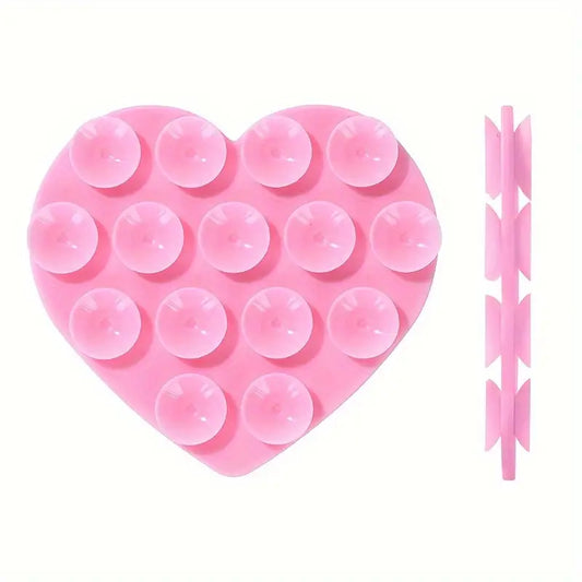 pink heart sticky suction cup (double side)
